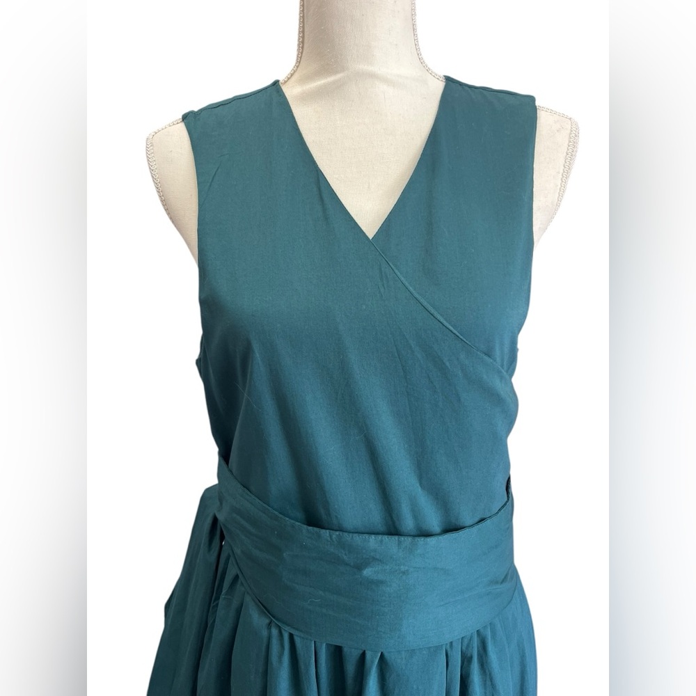 NWT Banana Republic SL Voile Wrap Maxi Dress Deep Sea Teal Size 16 - Picture 5 of 14